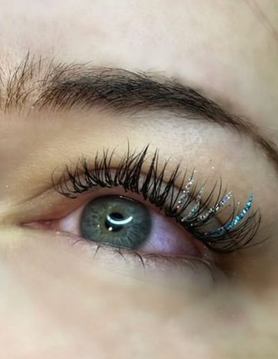 Faux cils avec paillettes